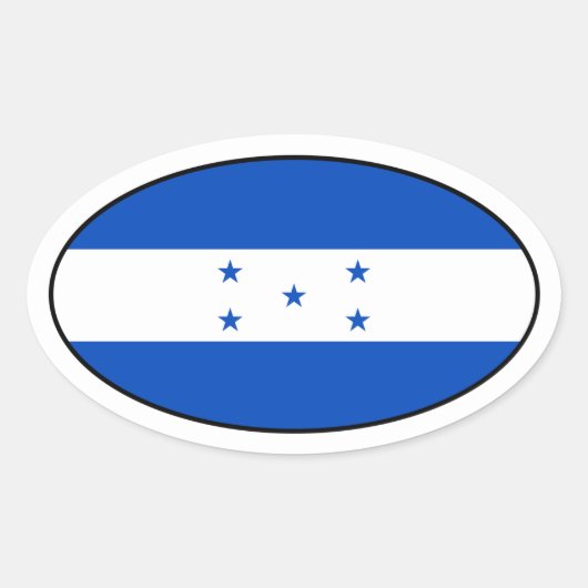 Honduras Flag Oval Sticker (Vorderseite)