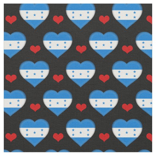 Honduras Flag Red Heart mode Fabric/Honduras Stoff (Nahaufnahme)