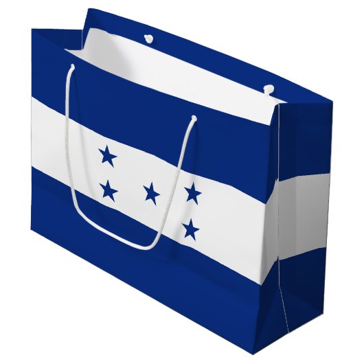 Honduras-Flagge Große Geschenktüte (Vorderseite Schrägansicht)