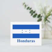 Honduras-Flagge mit Name Postkarte (Stehend Vorderseite)