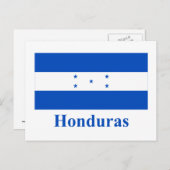 Honduras-Flagge mit Name Postkarte (Vorne/Hinten)