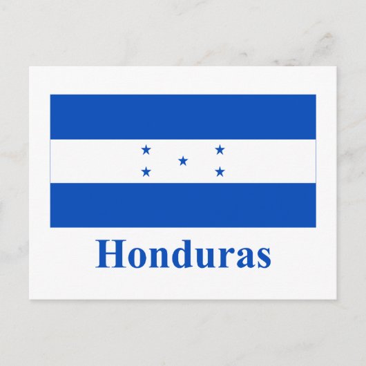 Honduras-Flagge mit Name Postkarte (Vorderseite)