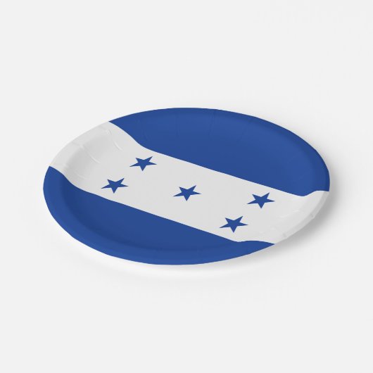 Honduras-Flagge Pappteller (Schrägansicht)