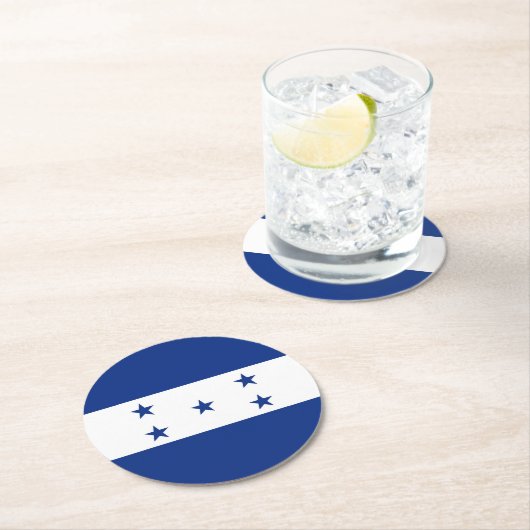 Honduras-Flagge Runder Pappuntersetzer (Vor Ort)