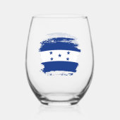 Honduras-Flagge Weinglas Ohne Stiel (Rückseite)