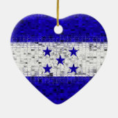 Honduras-Flaggen-Glitterverzierung Keramikornament (Hinten)