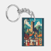 Honduras Fortaleza de Santabarbara Retro poster Schlüsselanhänger (Vorderseite links)