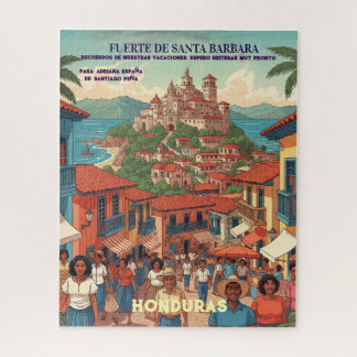 Honduras Fuerte de Santa Barbara Retro poster Puzzle
