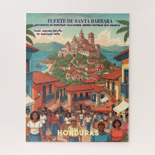   Honduras Fuerte de Santa Barbara Retro poster Puzzle (Vertikal)