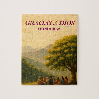 Honduras GRACIAS A DIOS Retro poster Puzzle