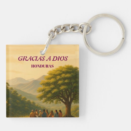 Honduras GRACIAS A DIOS Retro poster Schlüsselanhänger (Rückseite)