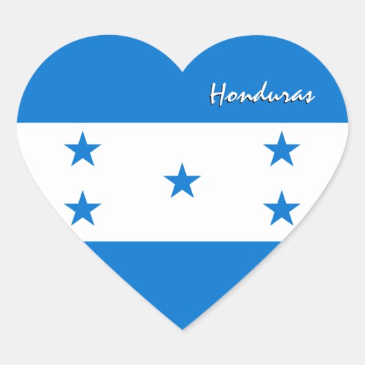 Honduras Heart Sticker, Patriotic Honduras Flag Herz-Aufkleber (Vorderseite)