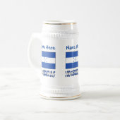 Honduras Honduran Flag Blue Personalization Bierglas (Vorderseite Links)