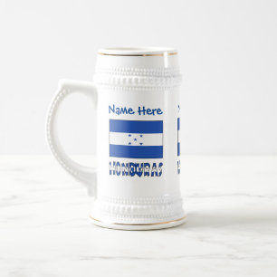 Honduras honduranische Flagge Blau Personalisierun Bierglas