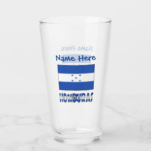 Honduras honduranische Flagge Blau Personalisierun Glas