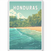 Honduras Illustration Travel Art Vintage Aufkleber (Vorderseite)