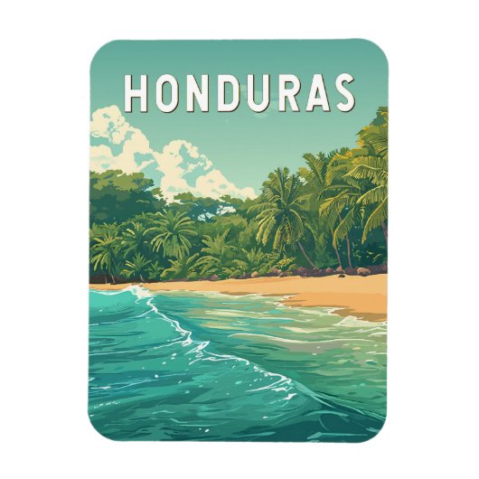 Honduras Illustration Travel Art Vintage Magnet (Vertikal)