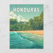 Honduras Illustration Travel Art Vintage Postkarte (Vorderseite)
