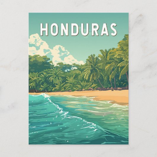 Honduras Illustration Travel Art Vintage Postkarte (Vorderseite)