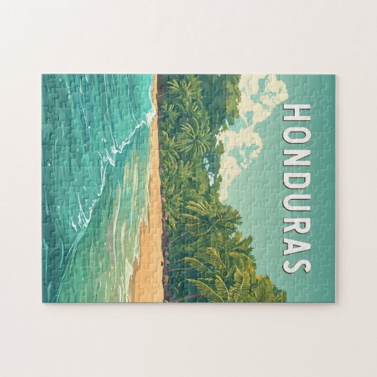 Honduras Illustration Travel Art Vintage Puzzle (Horizontal)