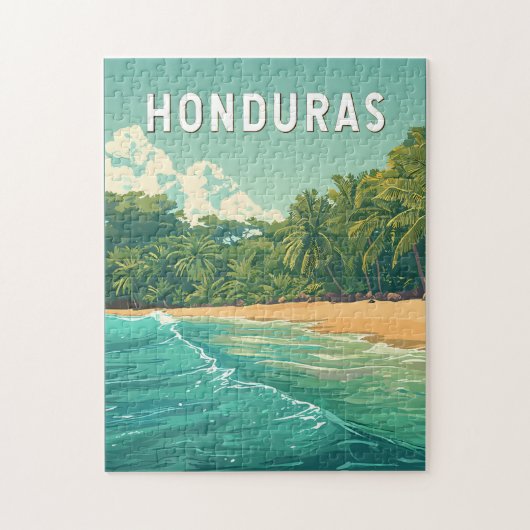 Honduras Illustration Travel Art Vintage Puzzle (Vertikal)