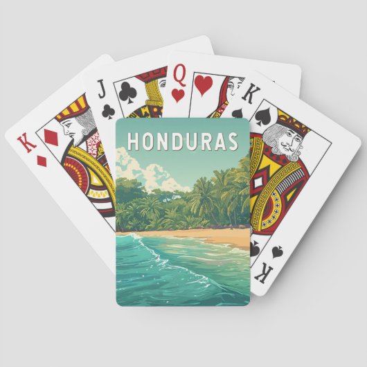 Honduras Illustration Travel Art Vintage Spielkarten (Rückseite)