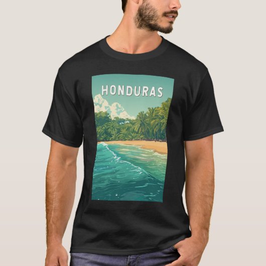 Honduras Illustration Travel Art Vintage T-Shirt (Vorderseite)