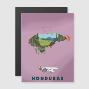 Honduras Illustriertes Reiseplakat Magnetkarte