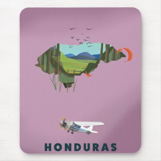 Honduras Illustriertes Reiseplakat Mousepad (Vorne)