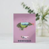 Honduras Illustriertes Reiseplakat Postkarte (Stehend Vorderseite)