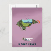 Honduras Illustriertes Reiseplakat Postkarte (Vorne/Hinten)
