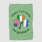 Hondúras Ireland USA Kleeblatt Flag Personalisiert Golfhandtuch (Vorderseite)