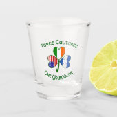 Hondúras Ireland USA Kleeblatt Flag Personalisiert Schnapsglas (Vorderseite)