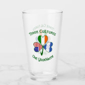 Honduras Irish American Flag Kleeblatt Personalisi Glas (Vorderseite)