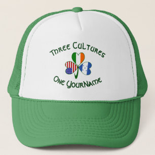 Honduras Irland USA Shamrock-Flagge Personalisiert Truckerkappe