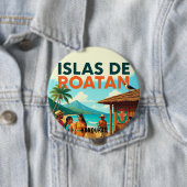 Honduras ISLAS DE ROATAN Retro poster Button (Beispiel)
