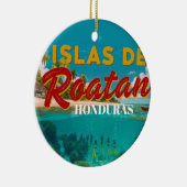  Honduras ISLAS DE ROATAN Retro poster Keramik Ornament (Rechts)