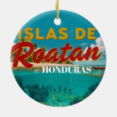 Honduras ISLAS DE ROATAN Retro poster Keramik Ornament (Hinten)
