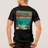 Honduras ISLAS DE ROATAN Retro poster Tri-Blend Shirt (Rückseite)