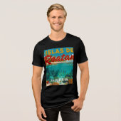 Honduras ISLAS DE ROATAN Retro poster Tri-Blend Shirt (Vorderseite voll)