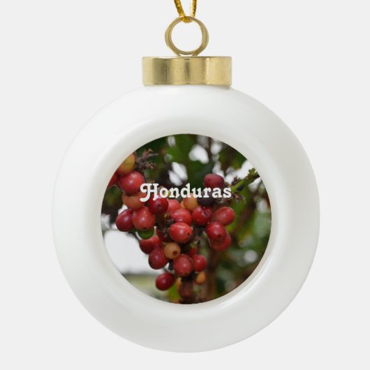 Honduras-Kaffeebohnen Keramik Kugel-Ornament (Vorderseite)