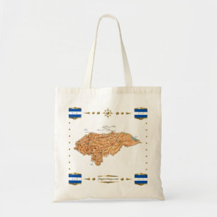Honduras Karte + Flaggen Bag Tragetasche