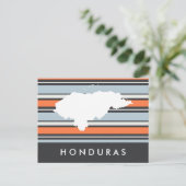 Honduras-Karte: Moderne Streifen Postkarte (Stehend Vorderseite)