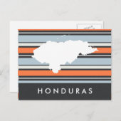 Honduras-Karte: Moderne Streifen Postkarte (Vorne/Hinten)