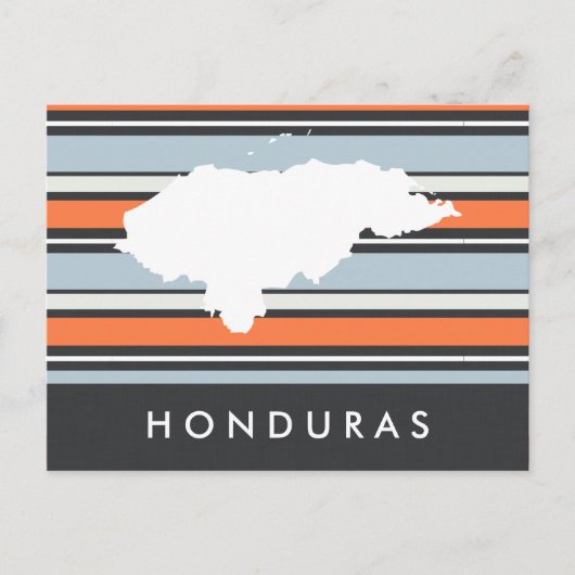 Honduras-Karte: Moderne Streifen Postkarte (Vorderseite)