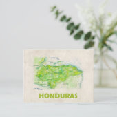 Honduras Karte Postkarte (Stehend Vorderseite)