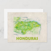 Honduras Karte Postkarte (Vorne/Hinten)