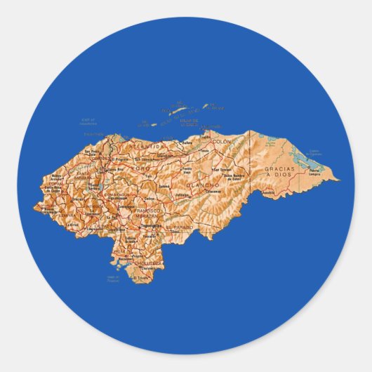 Honduras Map Sticker (Vorderseite)