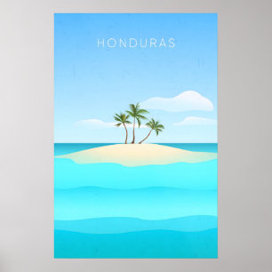 Honduras Minimal Reiseplakat Poster
