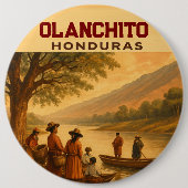 Honduras Olanchito Retro poster Button (Vorderseite)